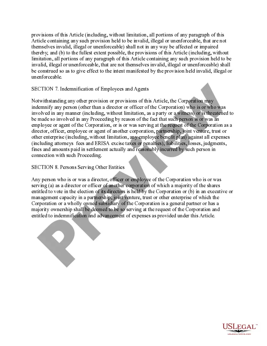 Get Proposed amendment to Bylaws regarding director and officer indemnification with copy of amendment Preview Proposed amendment to Bylaws regarding director and officer indemnification with copy of amendment