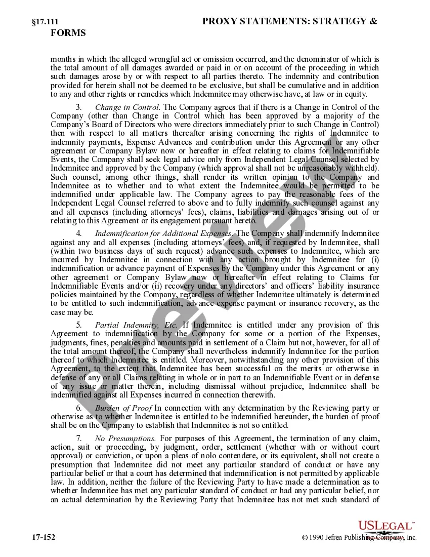 Get Indemnity Agreement between corporation and directors officers employees and agents of corporation Preview Indemnity Agreement between corporation and directors officers employees and agents of corporation