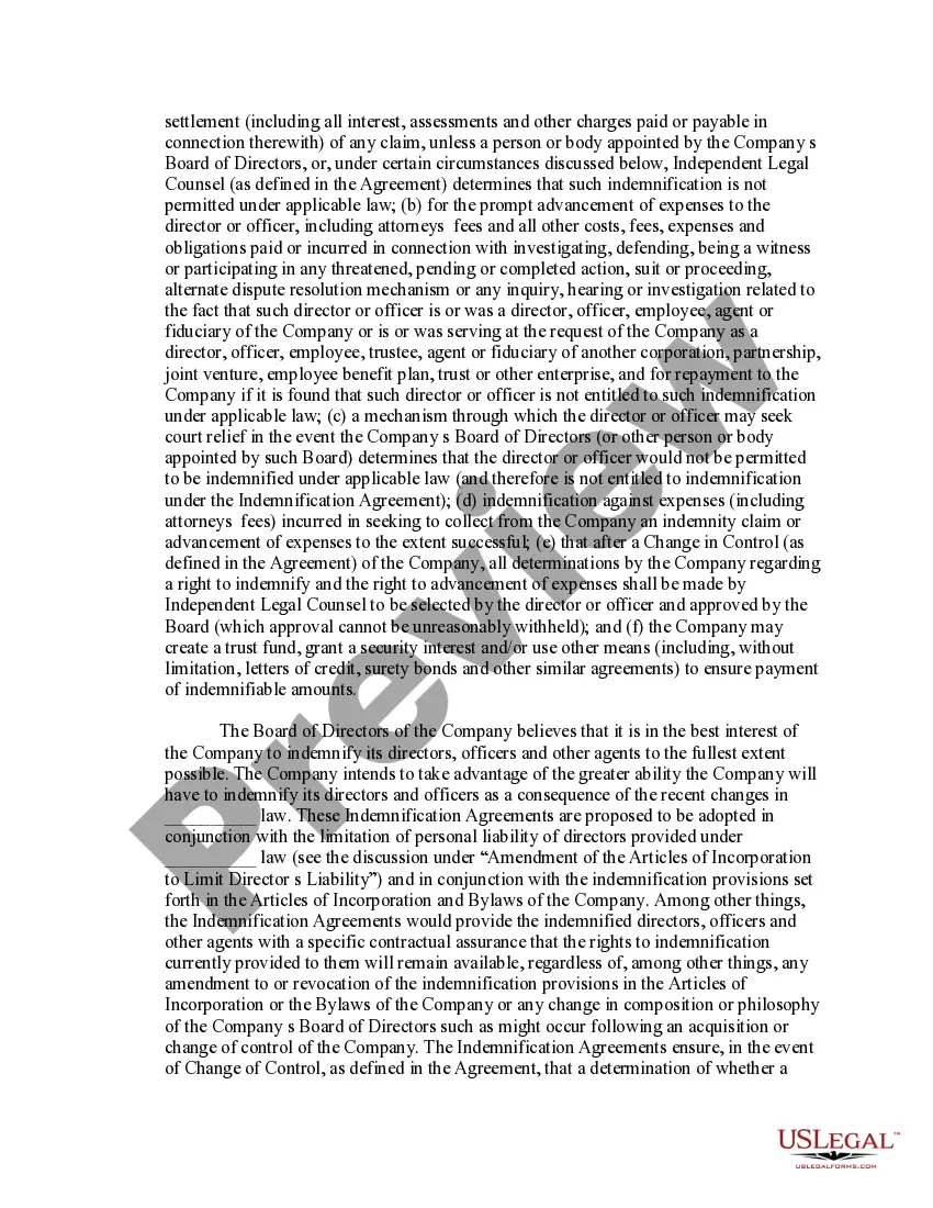 Get Amendment of Articles to Expand Indemnification of Agents Preview Amendment of Articles to Expand Indemnification of Agents