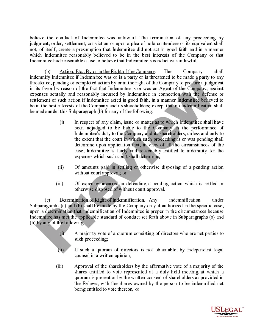 Get Indemnification Agreement between corporation and its current and future directors Preview Indemnification Agreement between corporation and its current and future directors