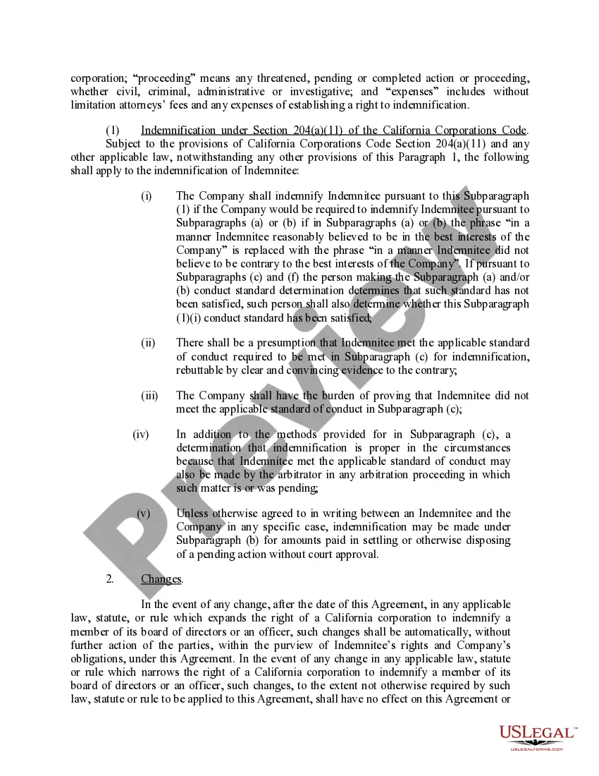 Get Indemnification Agreement between corporation and its current and future directors Preview Indemnification Agreement between corporation and its current and future directors