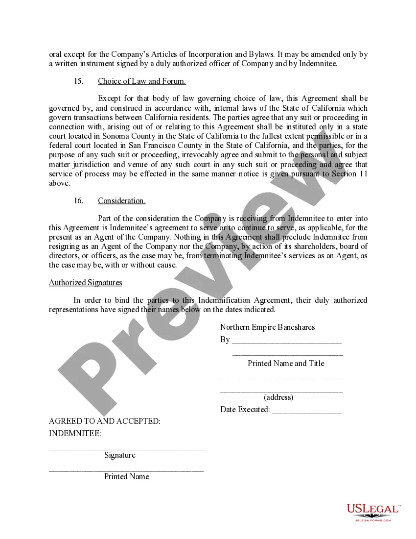 Get Indemnification Agreement between corporation and its current and future directors Preview Indemnification Agreement between corporation and its current and future directors