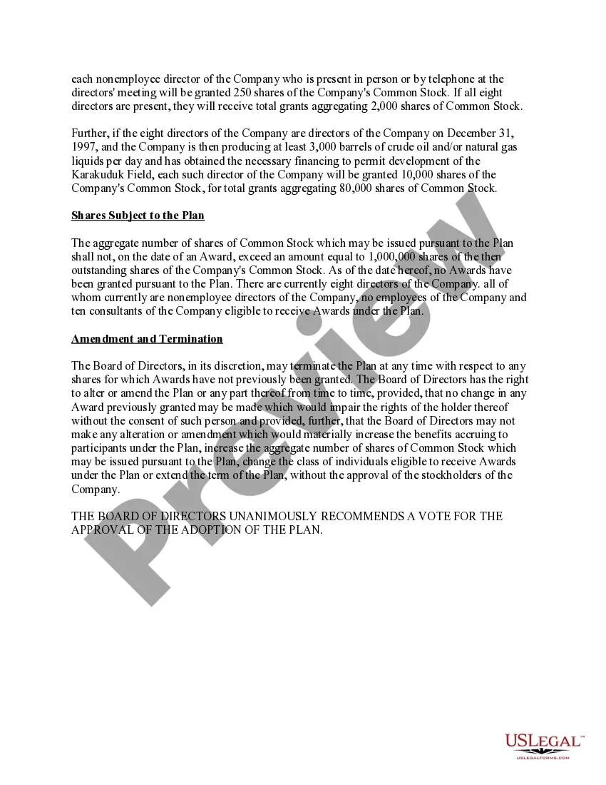 Get Adoption of Incentive Stock Plan Preview Adoption of Incentive Stock Plan
