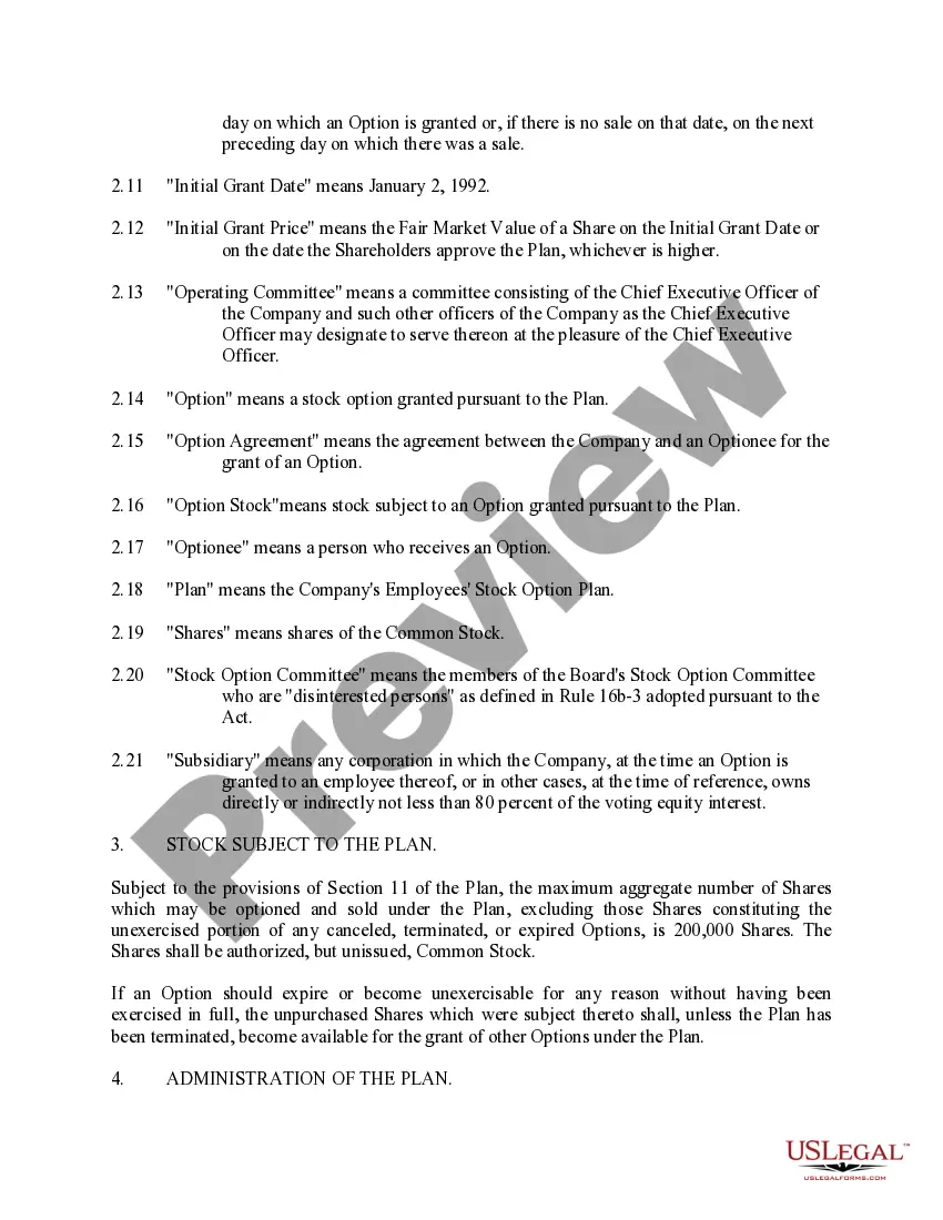 Preview Employee Stock Option Plan of Vivigen, Inc.