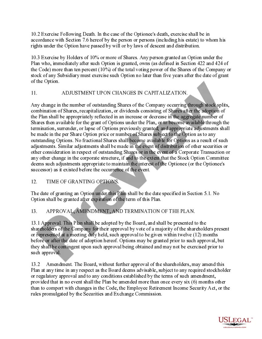 Preview Employee Stock Option Plan of Vivigen, Inc.