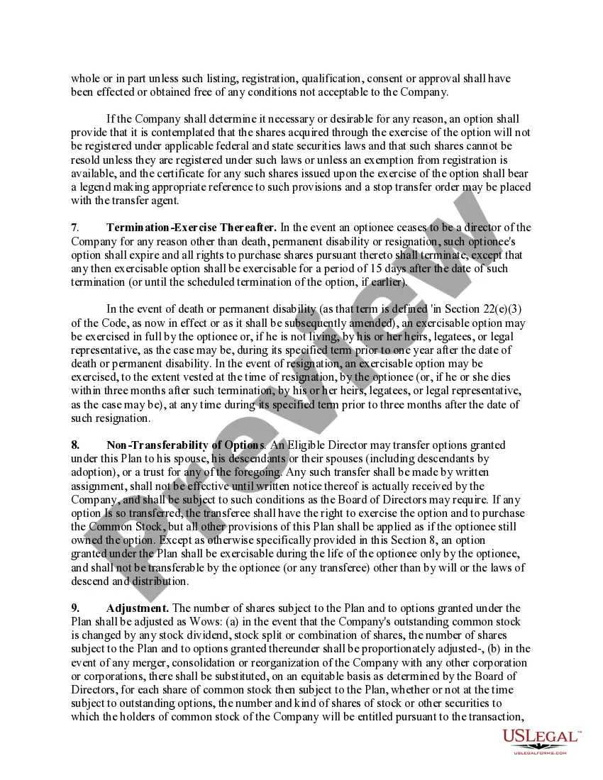 Get Nonemployee Directors Stock Option Plan of National Surgery Centers, Inc. Preview Nonemployee Directors Stock Option Plan of National Surgery Centers, Inc.