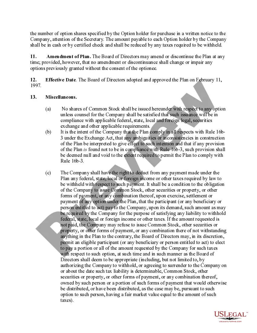 Get Nonemployee Directors Stock Option Plan of National Surgery Centers, Inc. Preview Nonemployee Directors Stock Option Plan of National Surgery Centers, Inc.