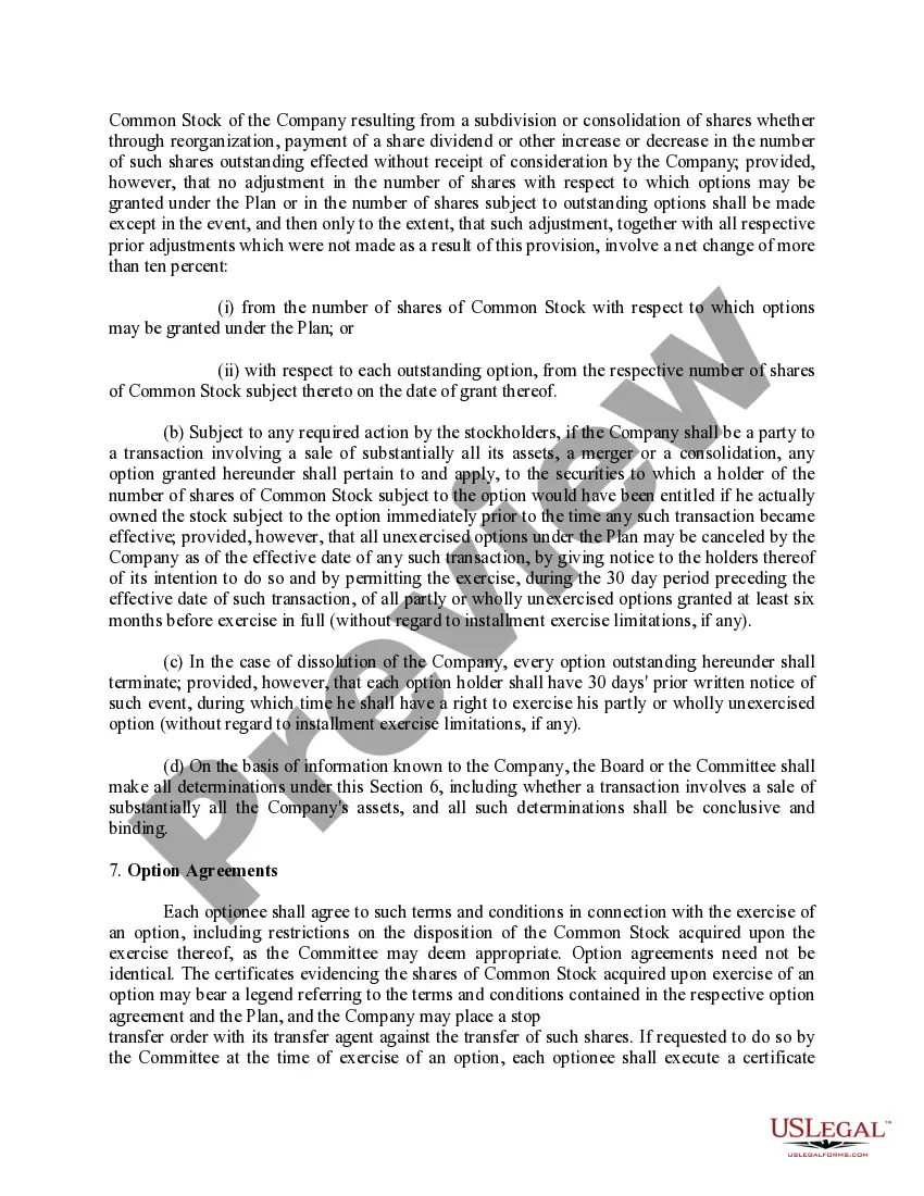 Get Amended and Restated Stock Option Plan of Continental Materials Corp. Preview Amended and Restated Stock Option Plan of Continental Materials Corp.