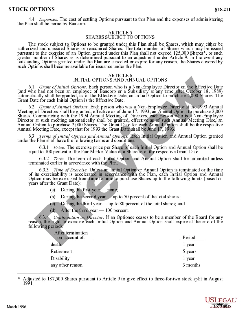 Get Nonemployee Director Stock Option Plan of U.S. Bancorp Preview Nonemployee Director Stock Option Plan of U.S. Bancorp