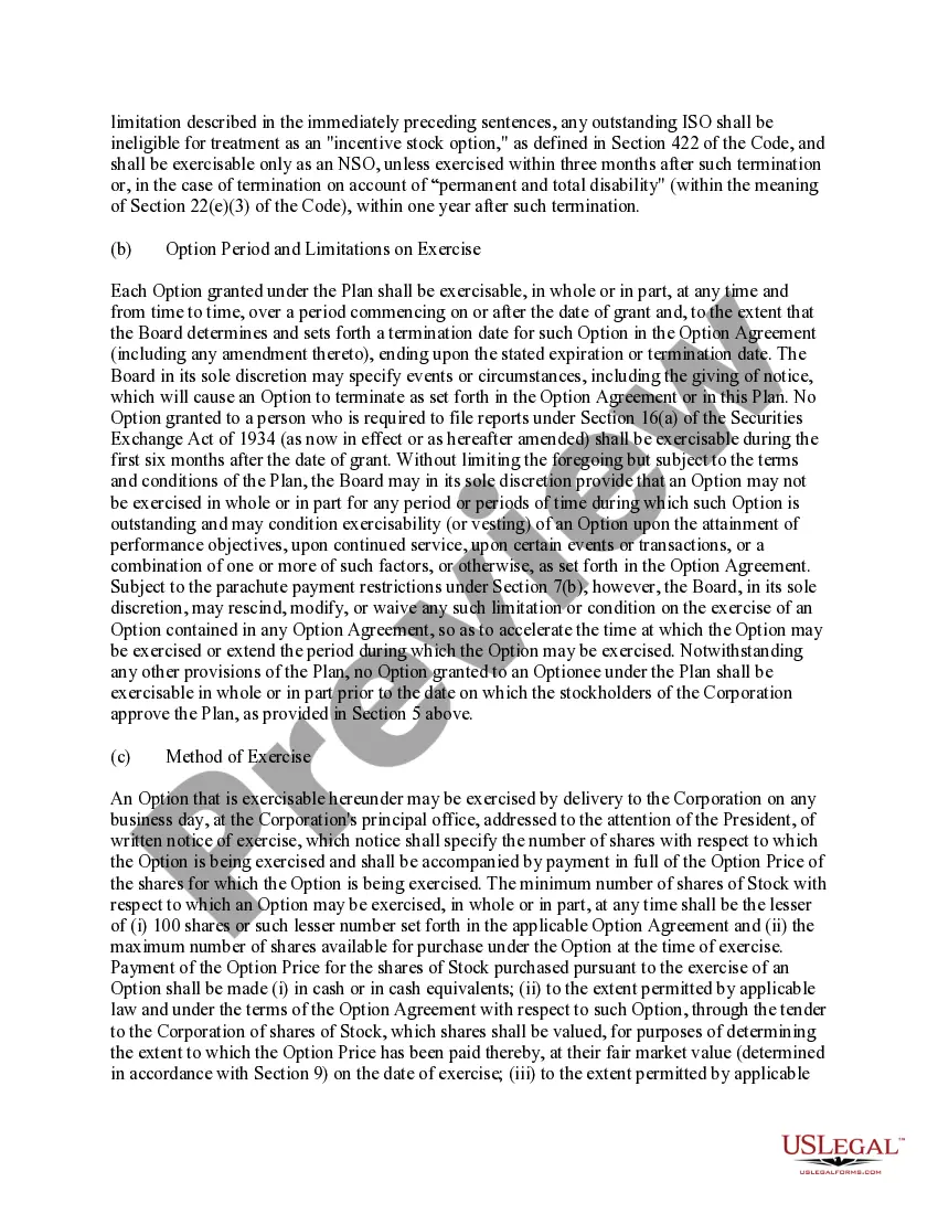 Get Stock Option Plan of Sunrise Assisted Living, Inc., for grant of Incentive Stock Options and Nonqualified Stock Options to employees, consultants and advisers Preview Stock Option Plan of Sunrise Assisted Living, Inc., for grant of Incentive Stock Options and Nonqualified Stock Options to employees, consultants and advisers