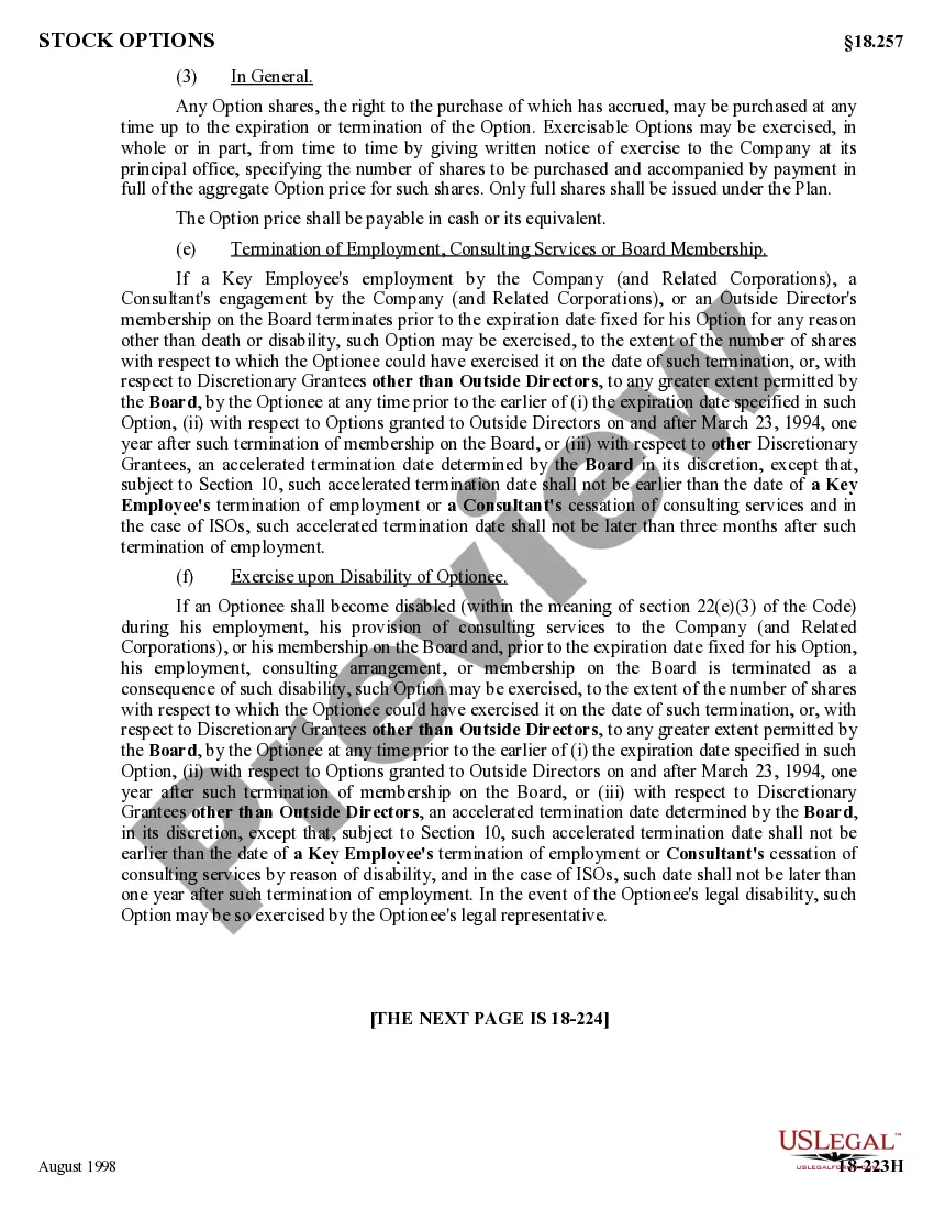 Get Nonemployee Directors Nonqualified Stock Option Plan of Cucos, Inc. Preview Nonemployee Directors Nonqualified Stock Option Plan of Cucos, Inc.