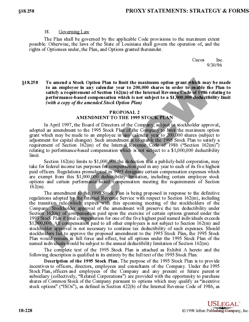 Get Nonemployee Directors Nonqualified Stock Option Plan of Cucos, Inc. Preview Nonemployee Directors Nonqualified Stock Option Plan of Cucos, Inc.
