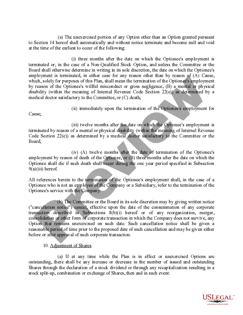Get Amended and Restated Stock Option Plan of L. Luria and Son, Inc. Preview Amended and Restated Stock Option Plan of L. Luria and Son, Inc.