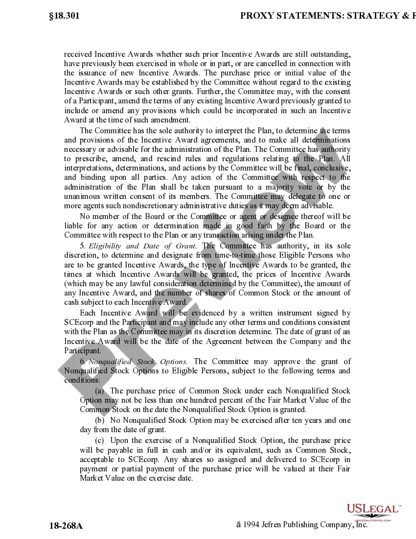 Preview Officer Long Term Incentive Compensation Plan for Southern California Edison Co.