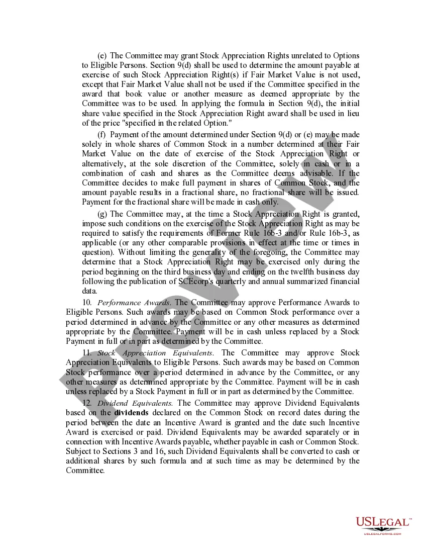 Preview Officer Long Term Incentive Compensation Plan for Southern California Edison Co.