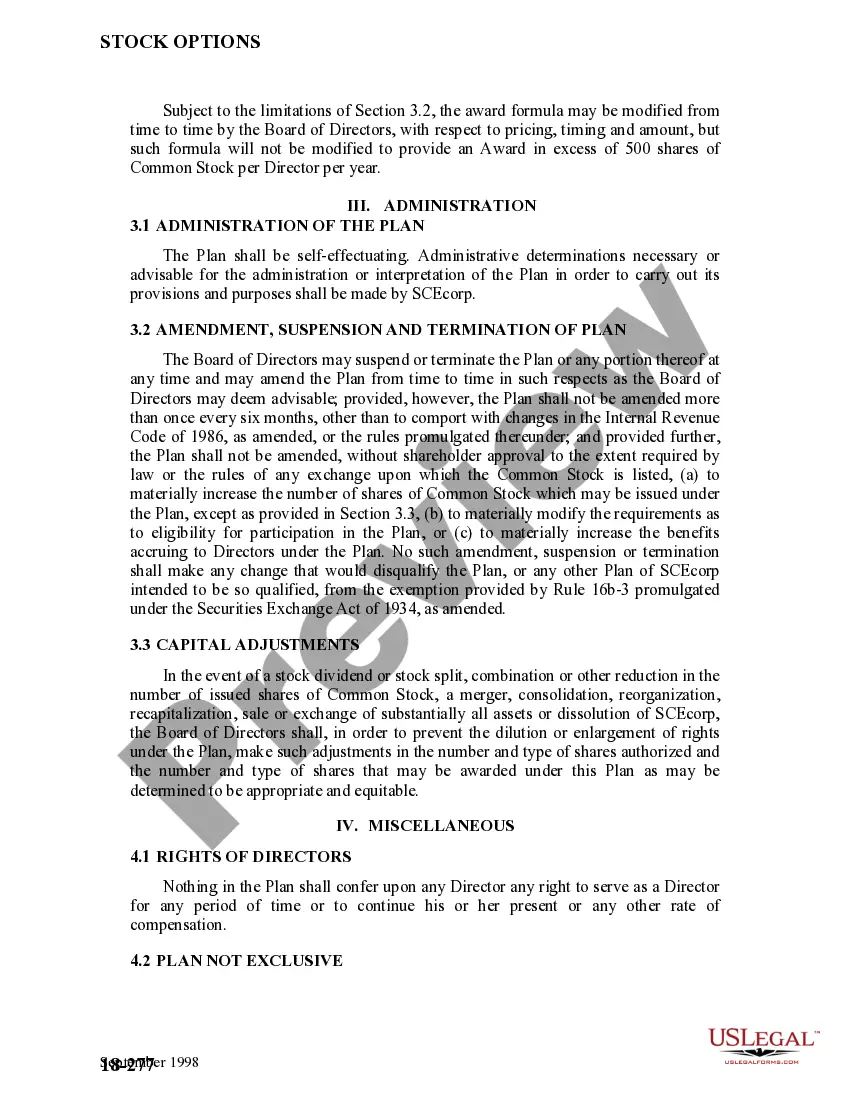 Preview Director Incentive Compensation Plan