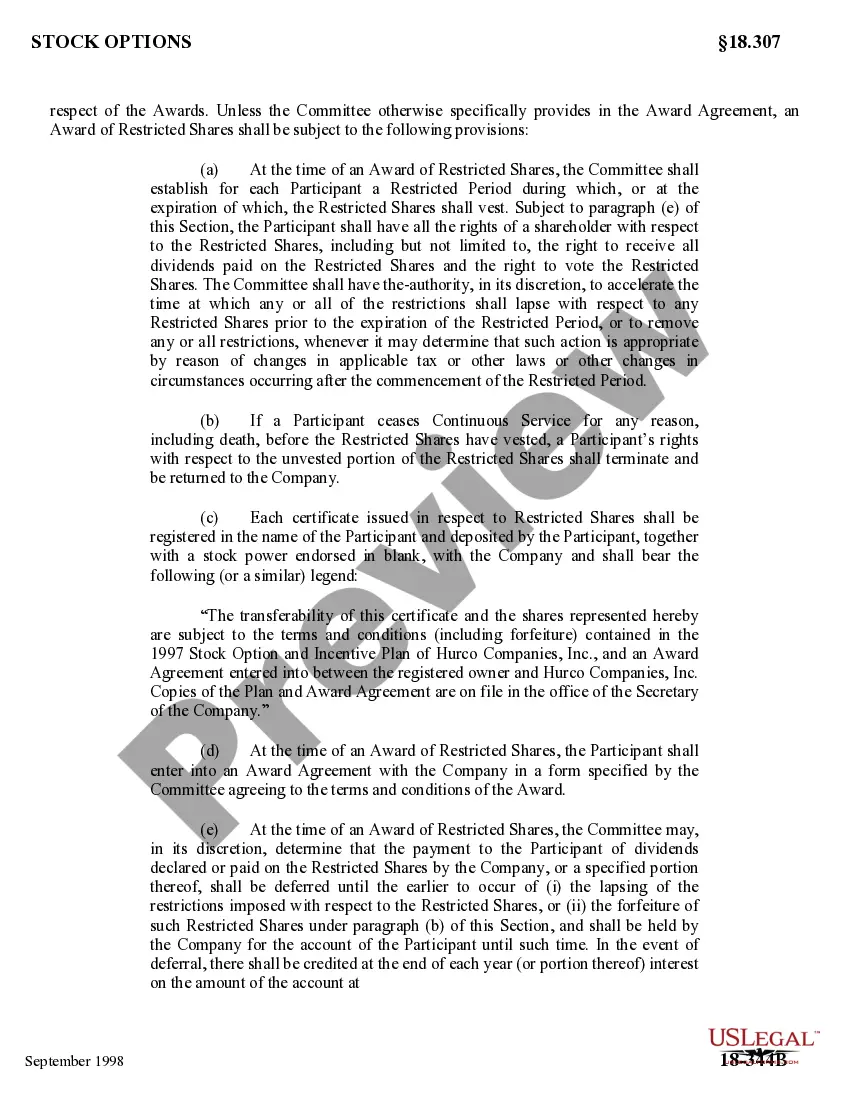 Preview Stock Option and Incentive Plan of Hurco Companies, Inc.