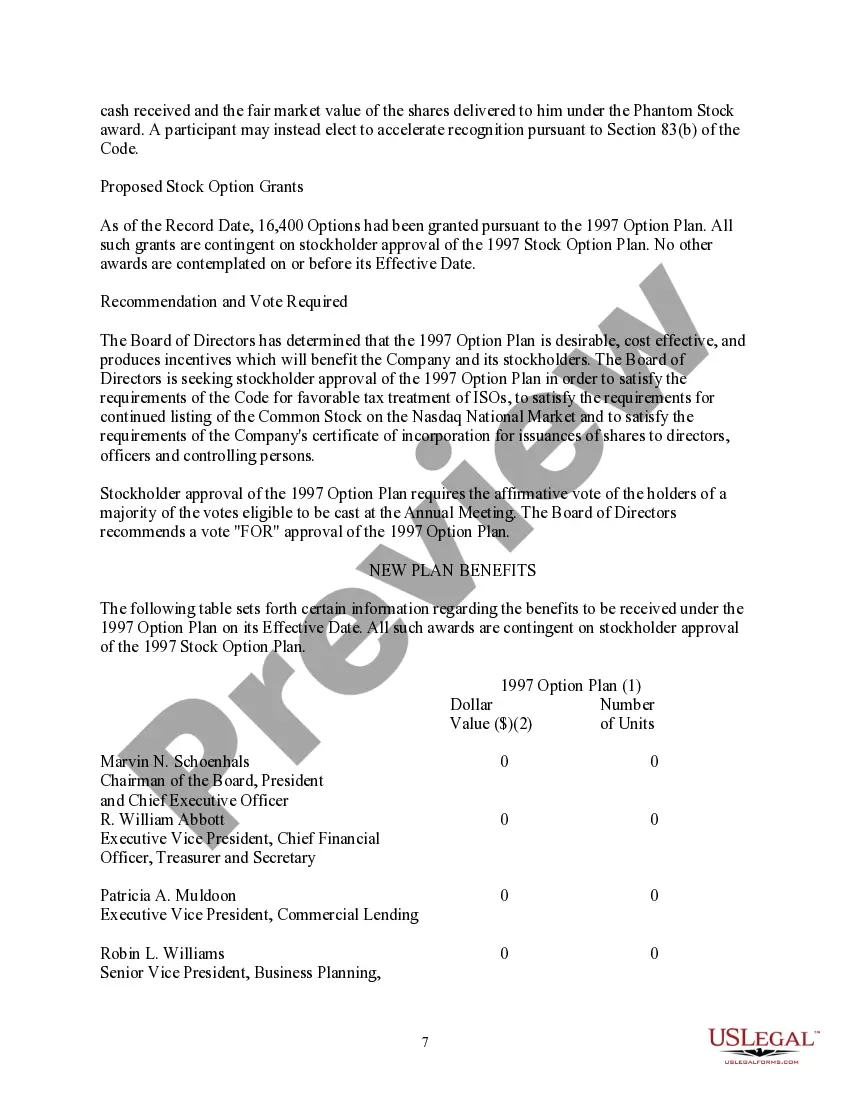 Get Adoption of Stock Option Plan of WSFS Financial Corporation Preview Adoption of Stock Option Plan of WSFS Financial Corporation