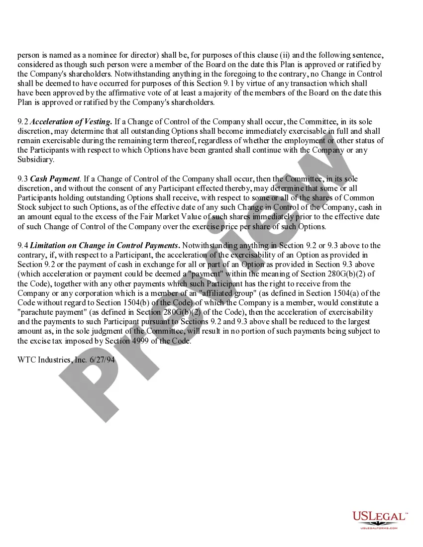 Get Change of Control of WTC Industries, Inc. Preview Change of Control of WTC Industries, Inc.