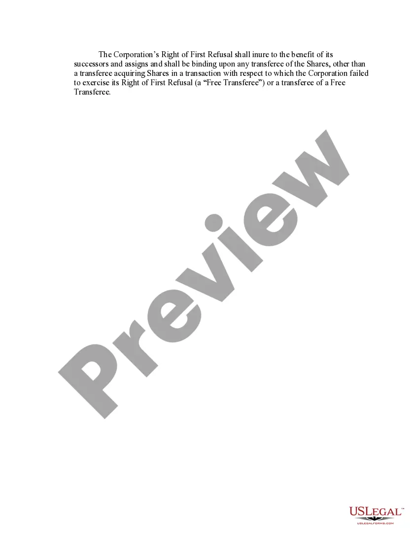 Get Right of First Refusal Clause Preview Right of First Refusal Clause