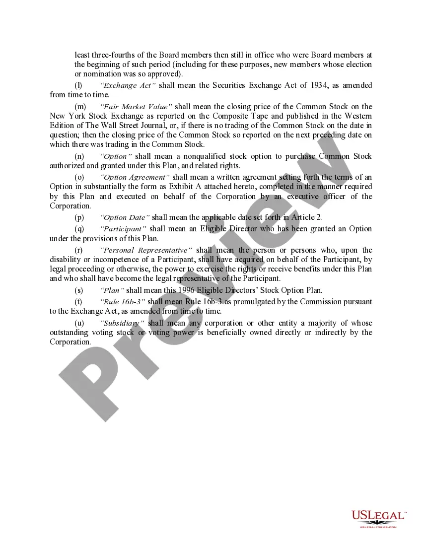 Get Eligible Directors' Stock Option Plan of Wyle Electronics Preview Eligible Directors' Stock Option Plan of Wyle Electronics