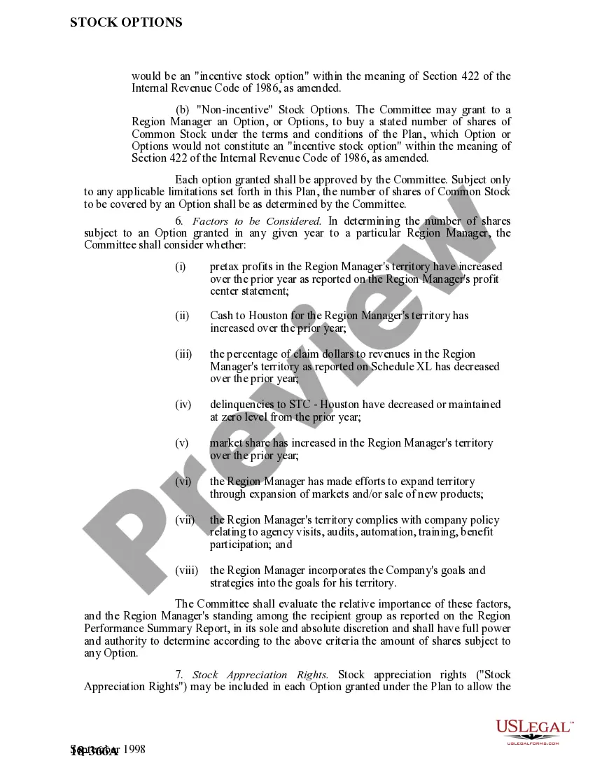 Get Stock Option Plan of Stewart Information Services Corp. for Region Managers Preview Stock Option Plan of Stewart Information Services Corp. for Region Managers