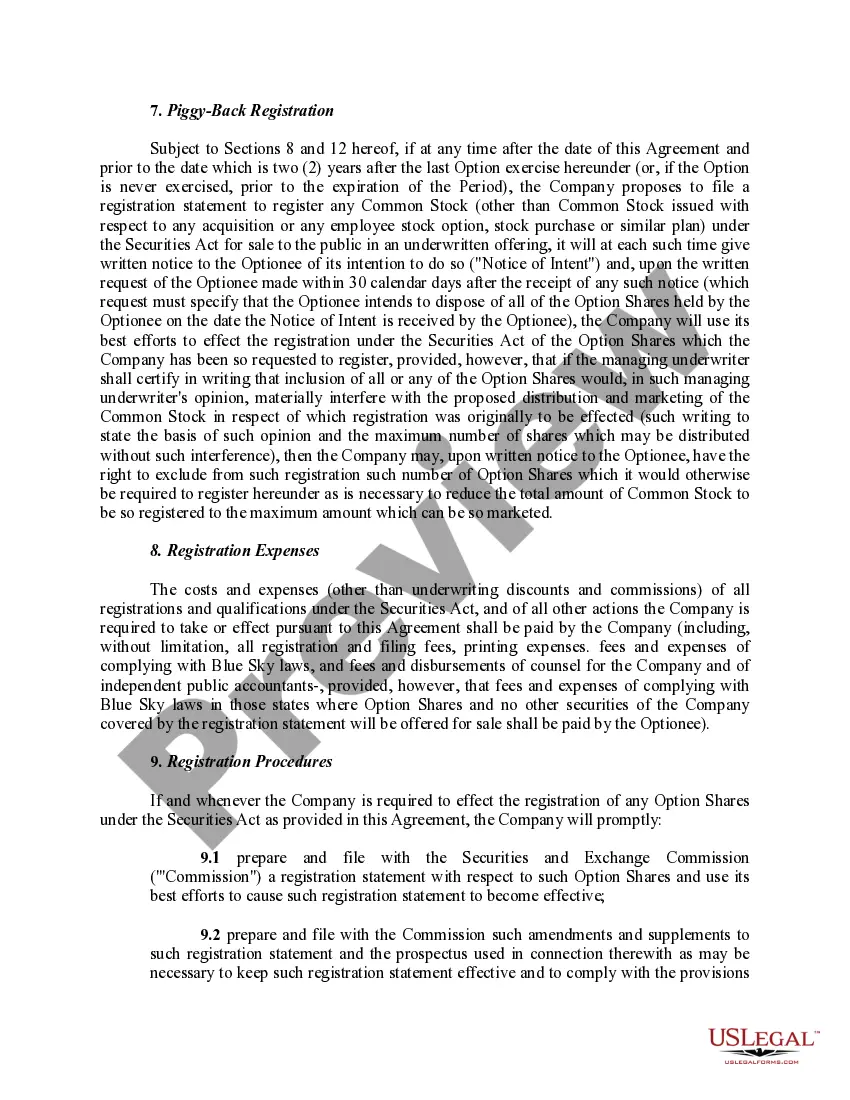 Preview Stock Option Agreement between Shorewood Packaging Corp. and Jefferson Capital Group, Ltd