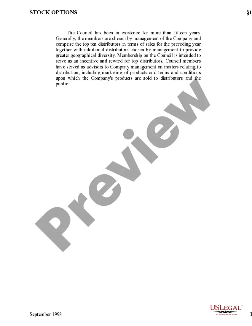 Get Directors and Distributors Stock Option Plan Preview Directors and Distributors Stock Option Plan