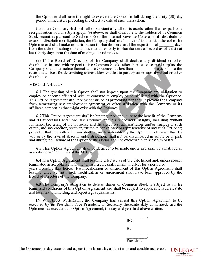 Get Stock Option Agreement Preview Stock Option Agreement