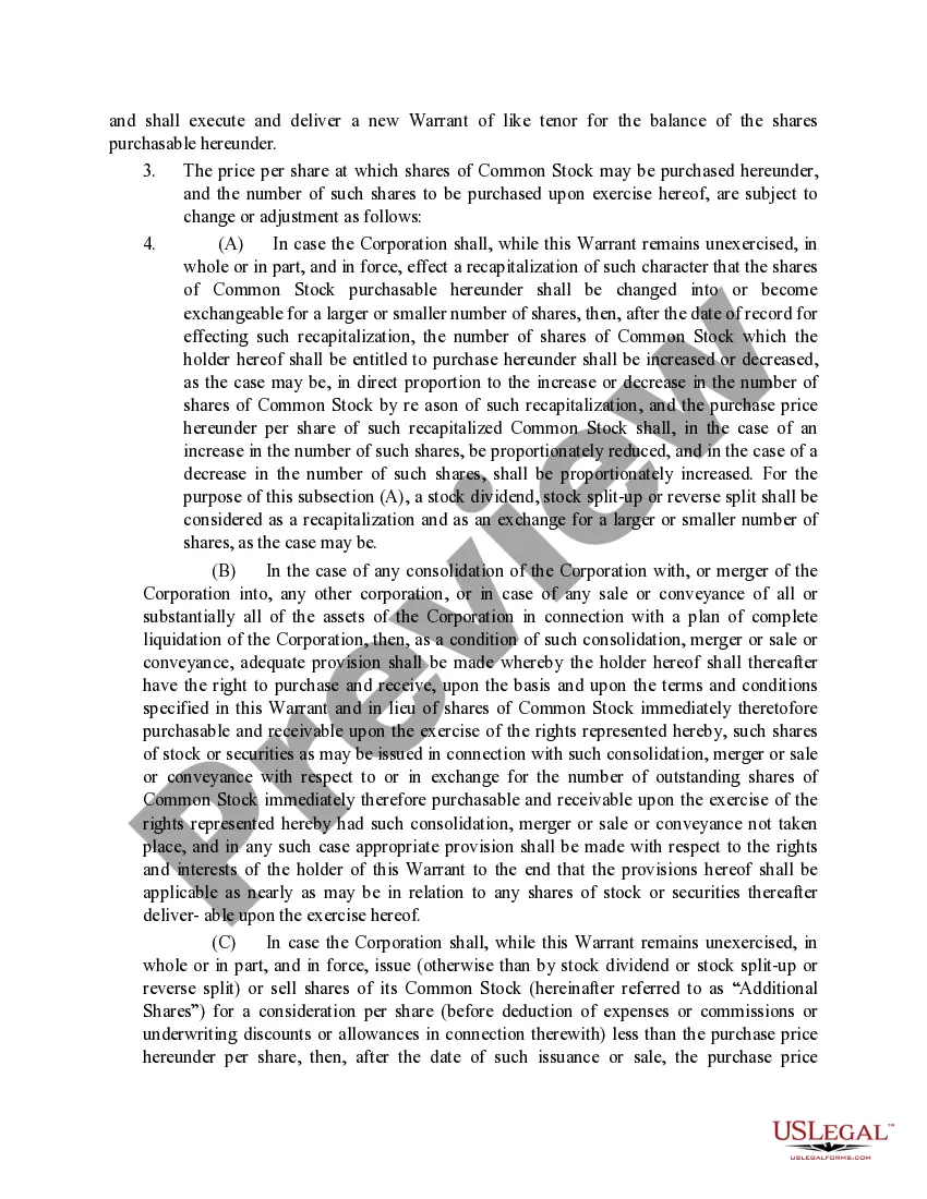 Preview Warrant Agreement of Herley Industries, Inc.