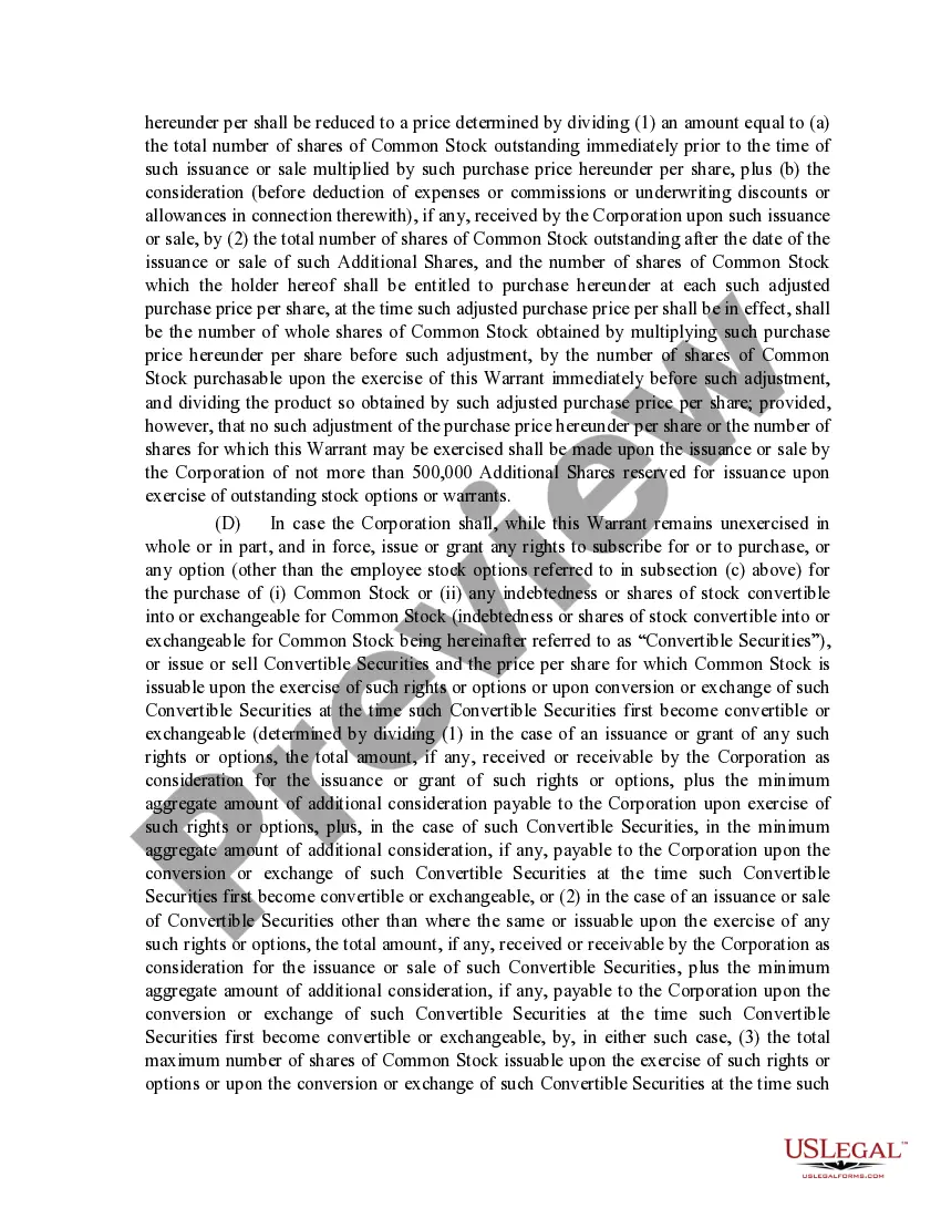 Preview Warrant Agreement of Herley Industries, Inc.