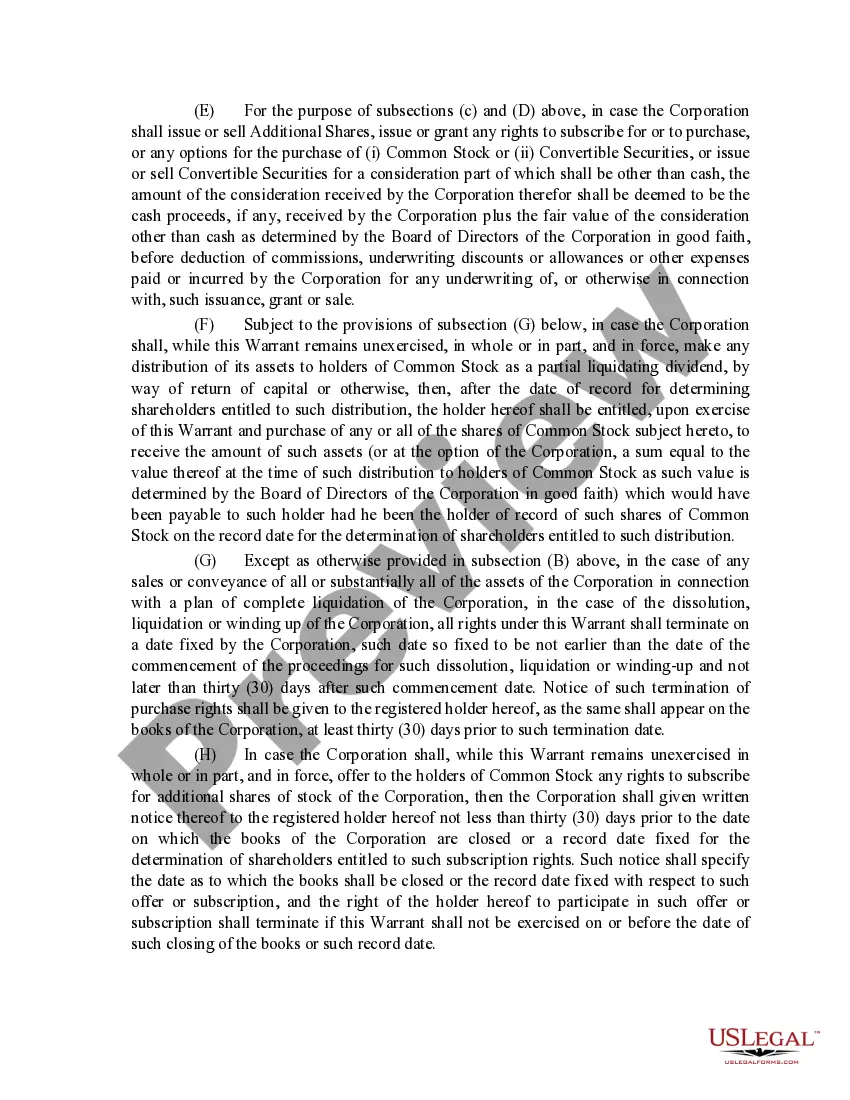 Preview Warrant Agreement of Herley Industries, Inc.