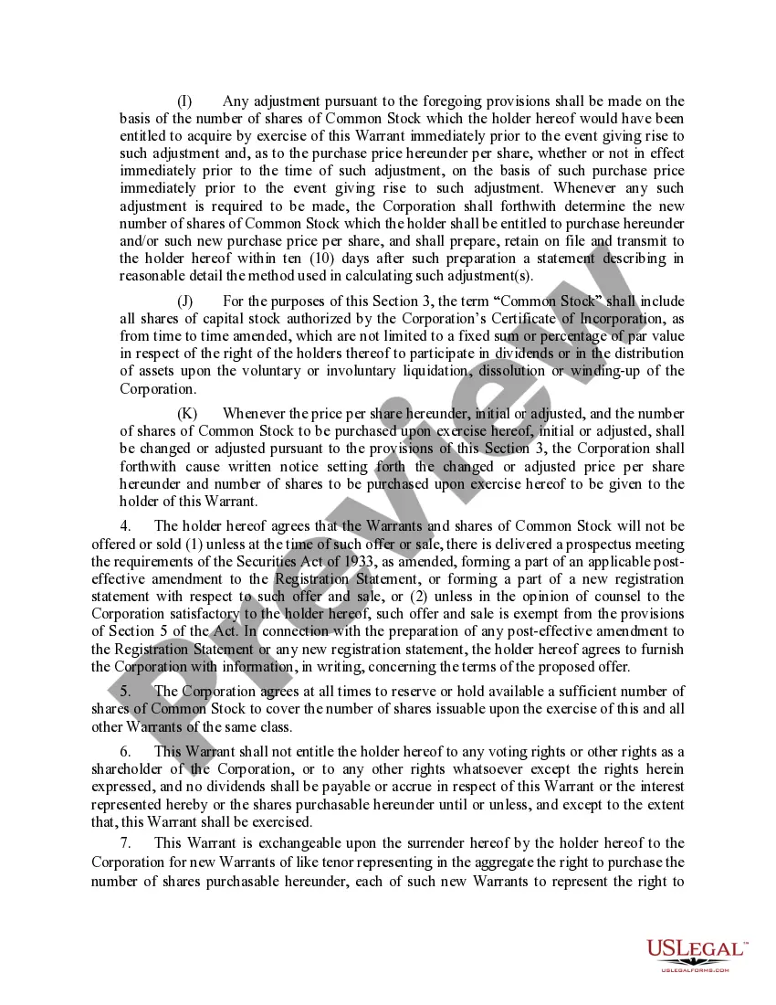 Preview Warrant Agreement of Herley Industries, Inc.