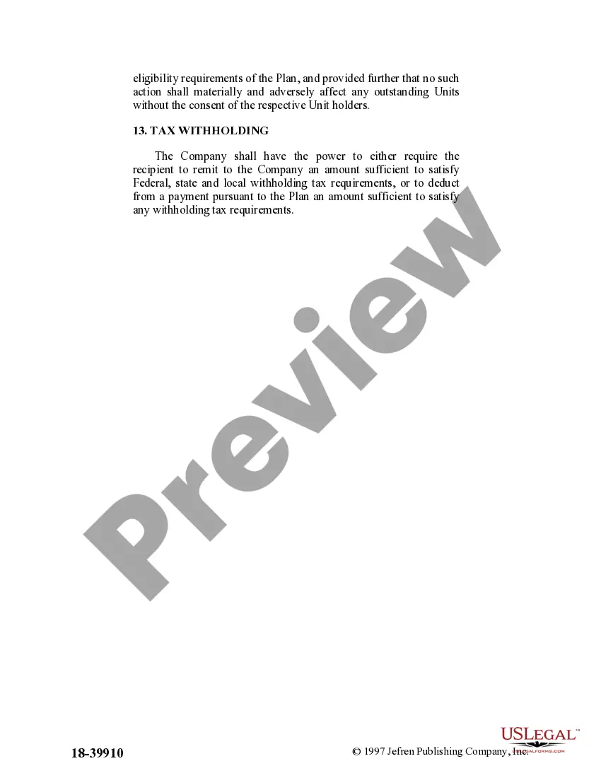 Preview Stock Appreciation Right Plan of Helene Curtis Industries, Inc.