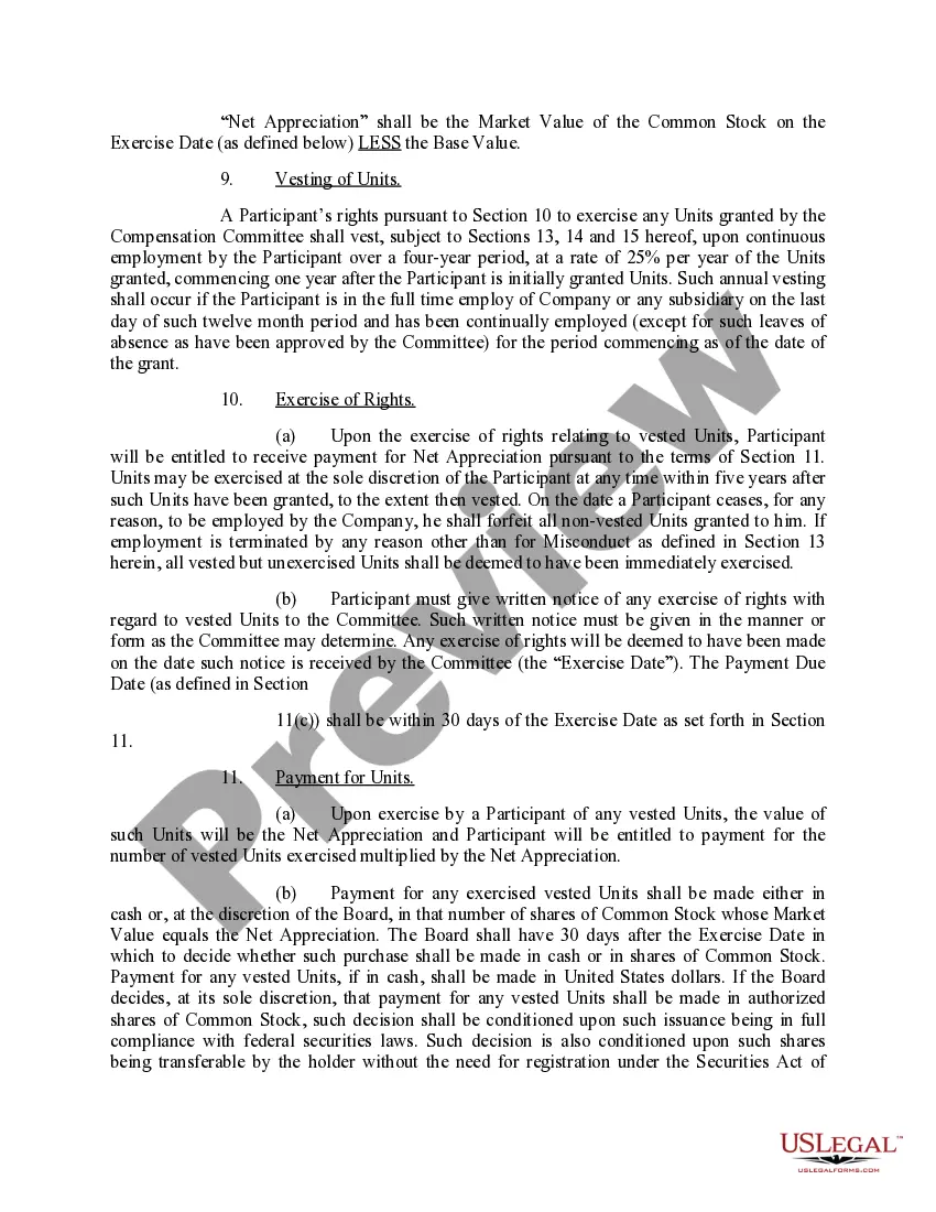 Get Share Appreciation Rights Plan with amendment Preview Share Appreciation Rights Plan with amendment