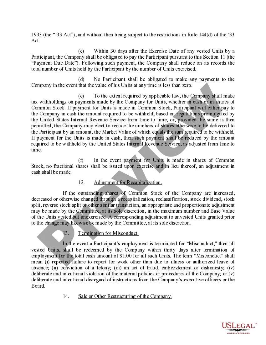 Get Share Appreciation Rights Plan with amendment Preview Share Appreciation Rights Plan with amendment