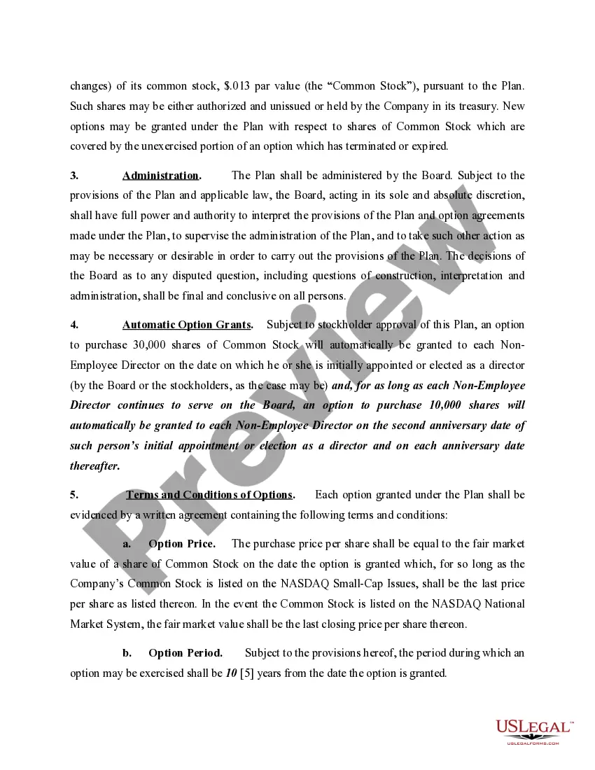 Get Nonemployee Director Stock Option Plan of Innovir Laboratories, Inc. Preview Nonemployee Director Stock Option Plan of Innovir Laboratories, Inc.