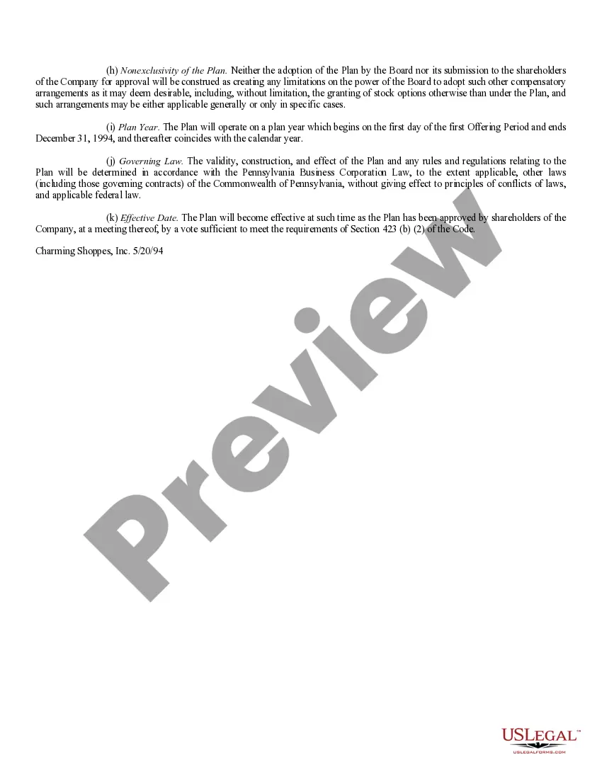 Preview Employee Stock Purchase Plan of Charming Shoppes, Inc.