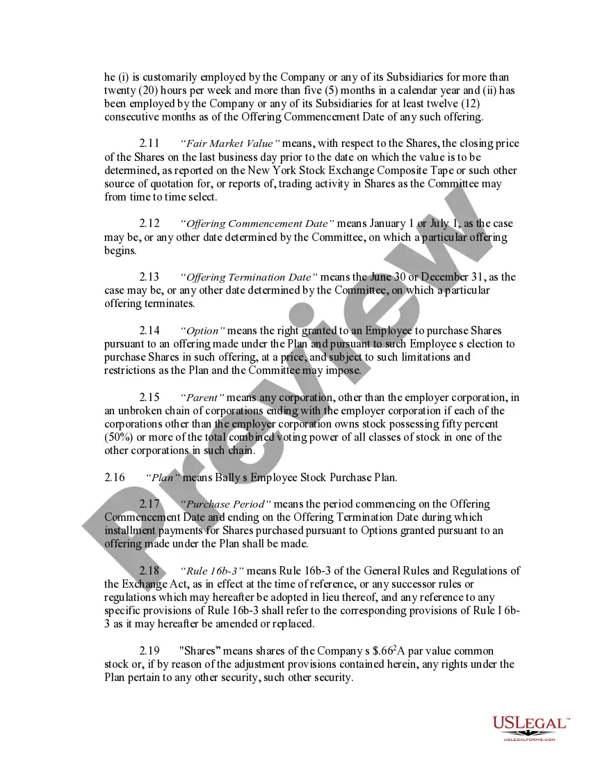 Preview Employee Stock Purchase Plan of Rally Manufacturing Corp.