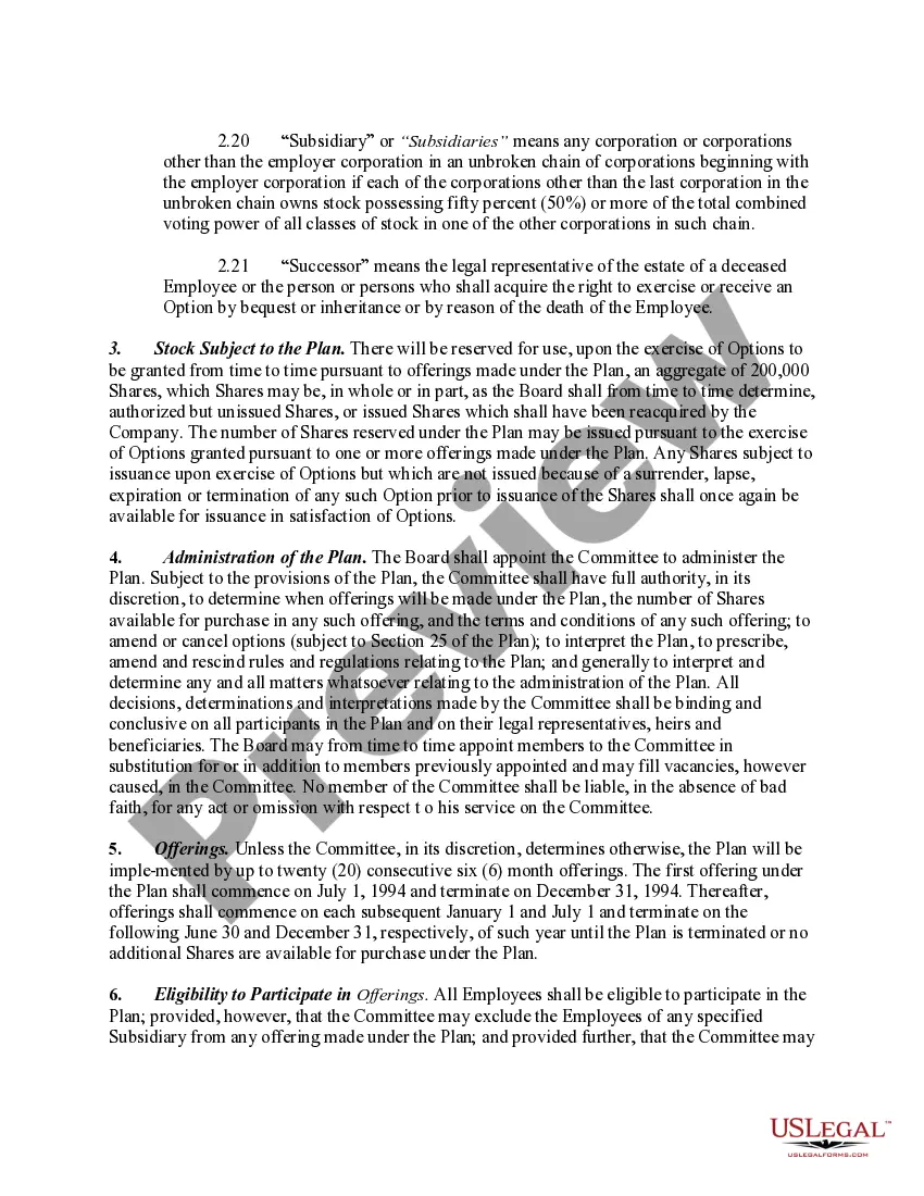 Preview Employee Stock Purchase Plan of Rally Manufacturing Corp.