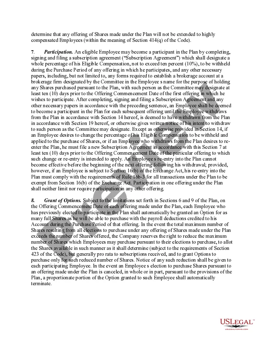 Preview Employee Stock Purchase Plan of Rally Manufacturing Corp.