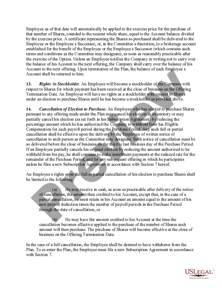 Preview Employee Stock Purchase Plan of Rally Manufacturing Corp.
