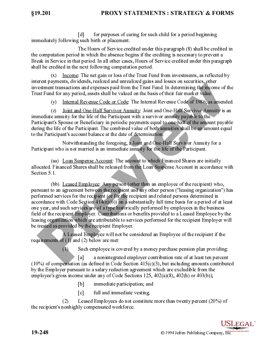Preview Employee Stock Ownership Plan of Franklin Savings Bank - Detailed