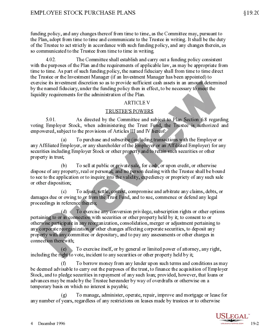 Preview Employee Stock Ownership Trust Agreement