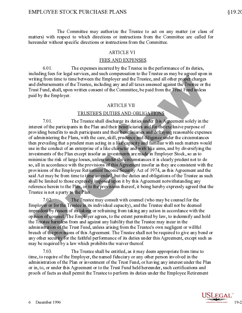 Preview Employee Stock Ownership Trust Agreement