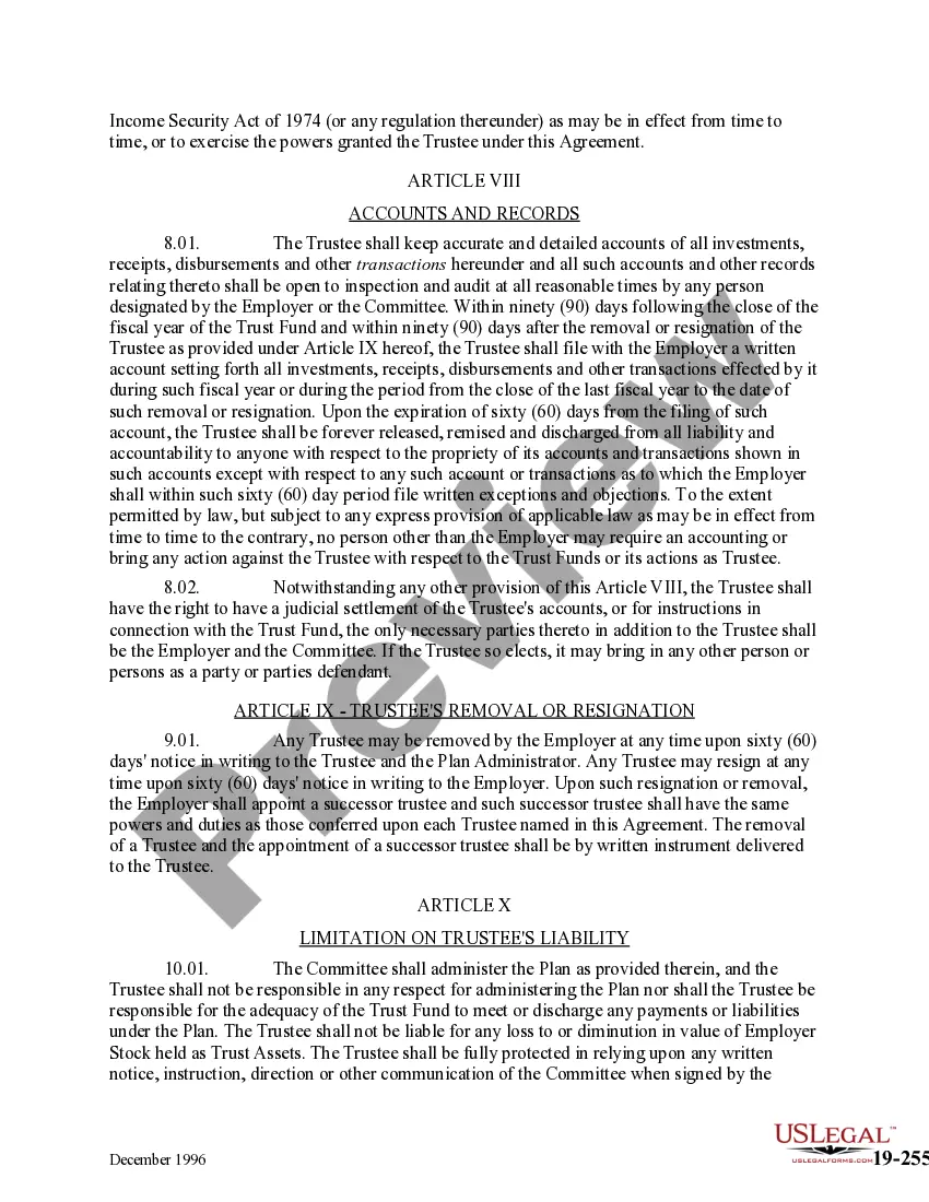 Preview Employee Stock Ownership Trust Agreement