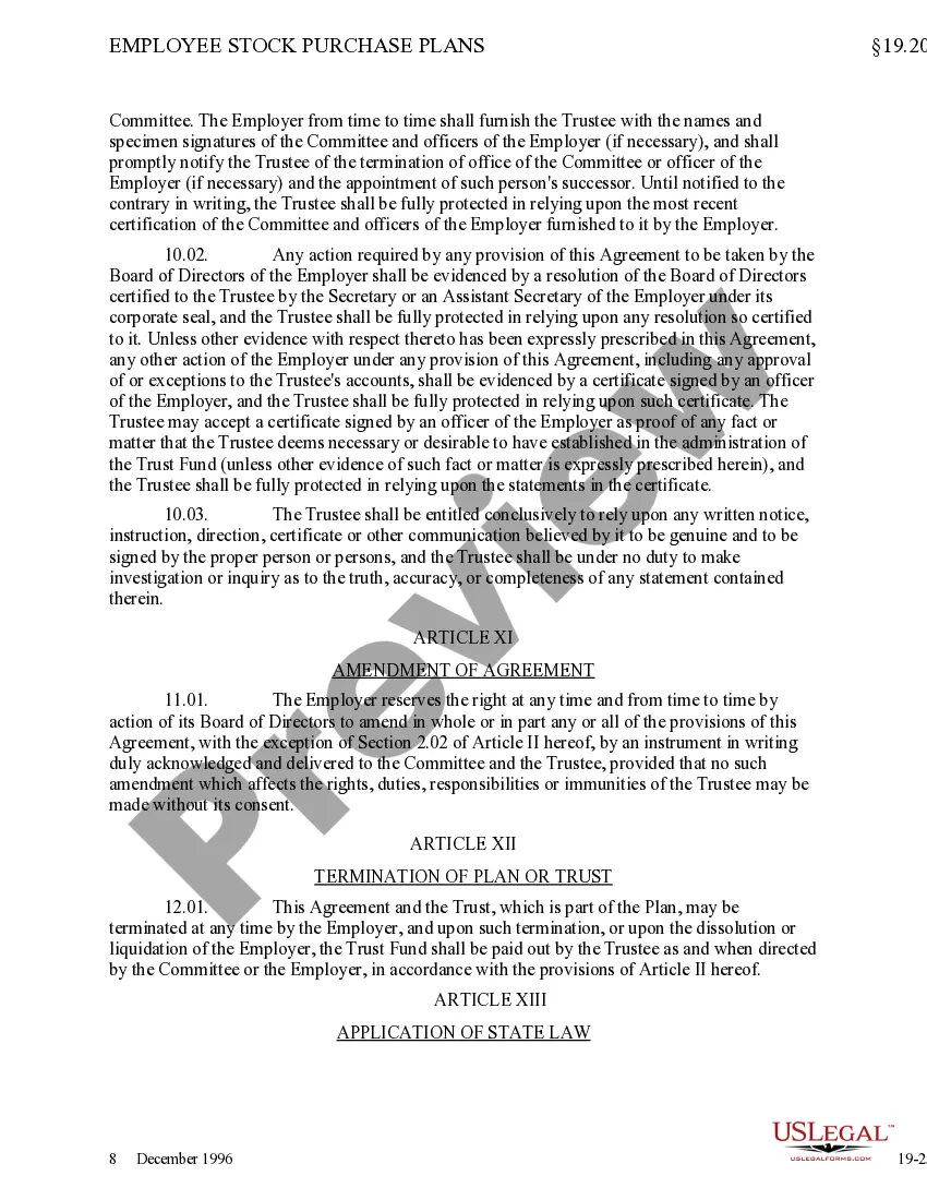 Preview Employee Stock Ownership Trust Agreement