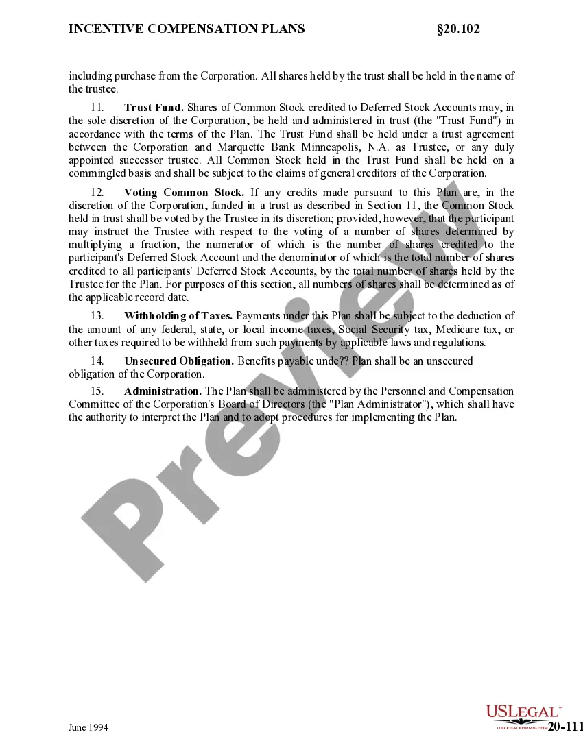 Preview Employees' Stock Deferral Plan for Norwest Corp.