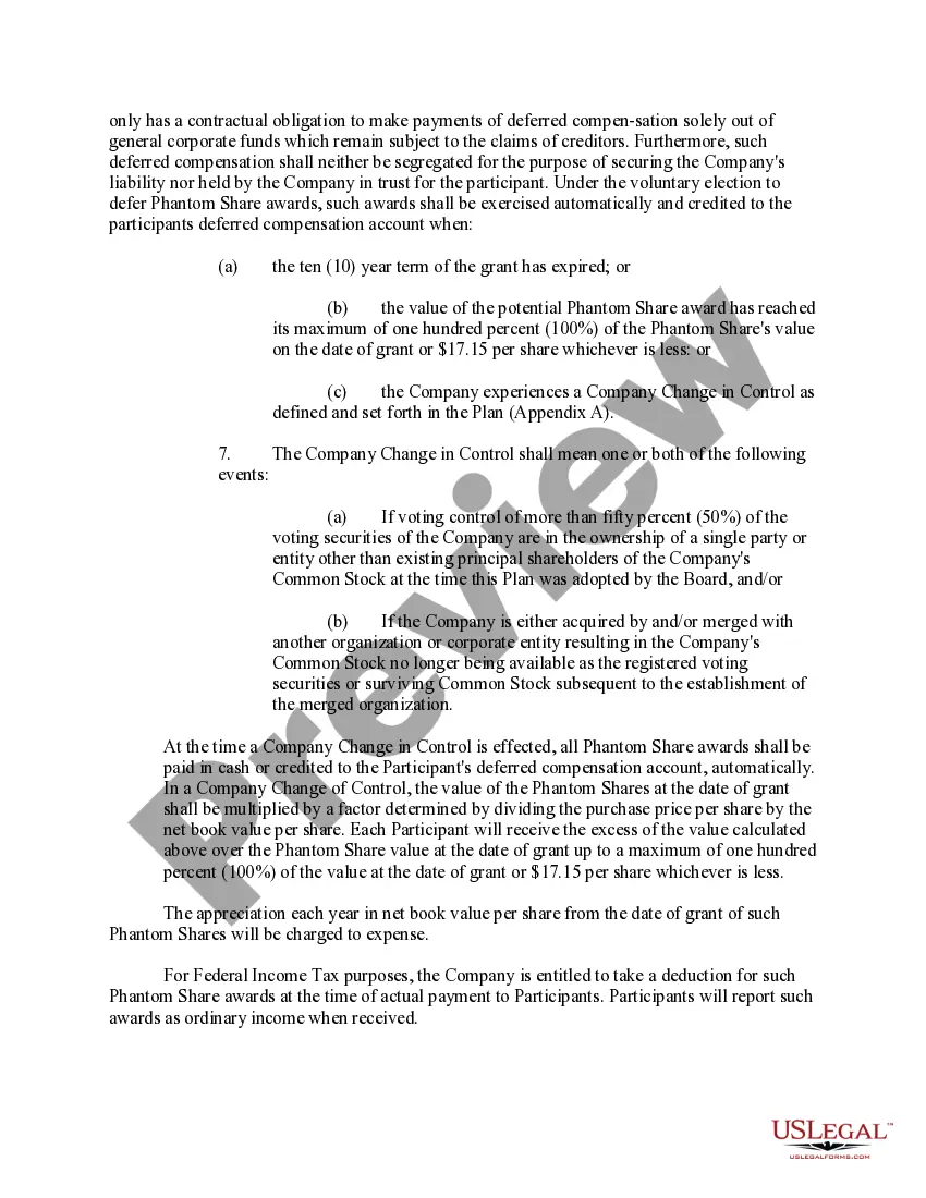 Get Proposed book value phantom stock plan with appendices for First Florida Bank, Inc. Preview Proposed book value phantom stock plan with appendices for First Florida Bank, Inc.