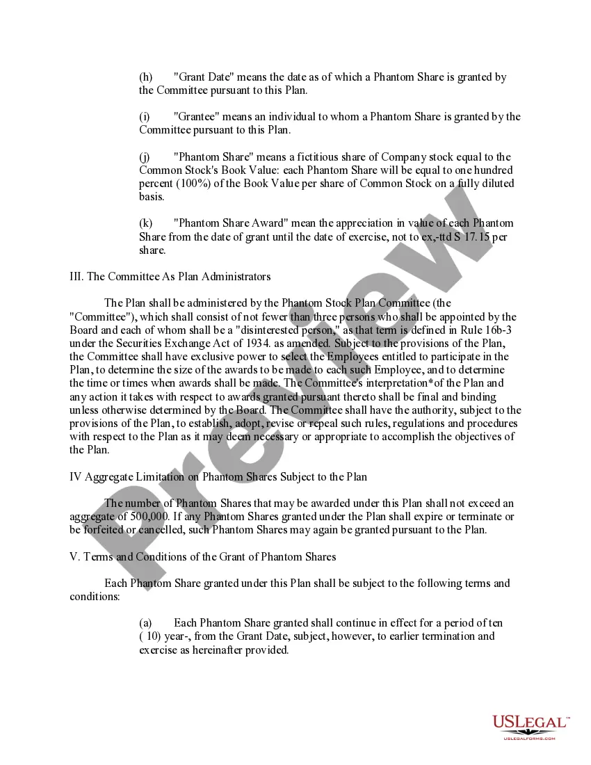 Get Proposed book value phantom stock plan with appendices for First Florida Bank, Inc. Preview Proposed book value phantom stock plan with appendices for First Florida Bank, Inc.